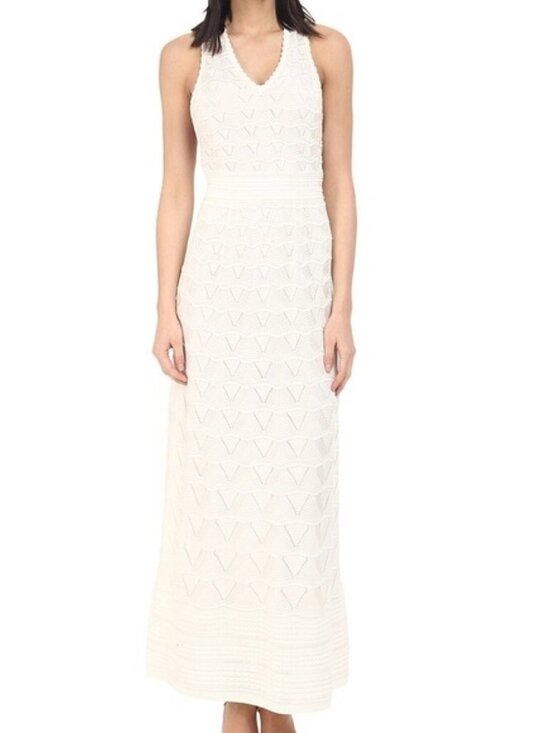 Missoni White Crochet V-Neck Maxi Dress - Picture 4 of 6